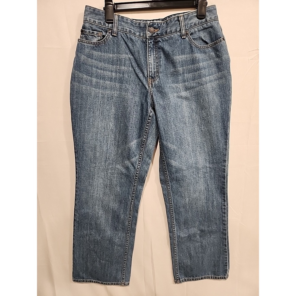 L.L. Bean Jeans Favorite Fit Curvy Womens 12 Regular, 5 Pocket Blue Jeans